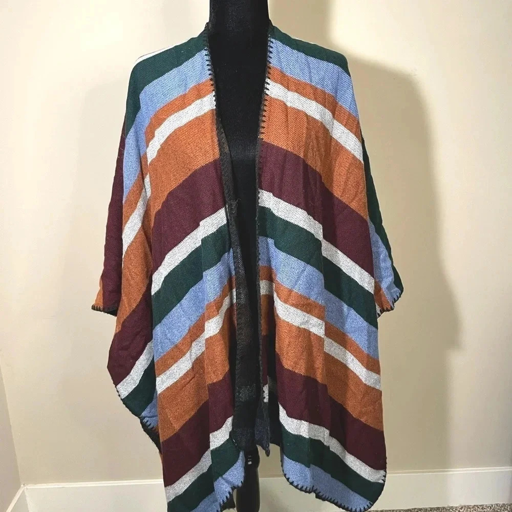 Forever 21 multicolored striped cozy shrug